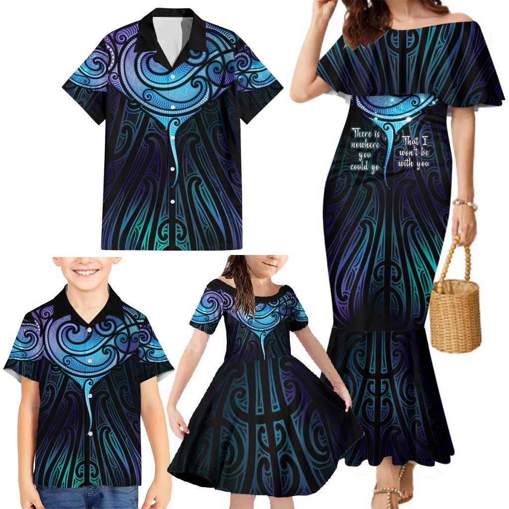 Aotearoa Maori Te Whai Rahi Family Matching Mermaid Dress and Hawaiian Shirt Tala - Nowhere You Could Go That I Won't Be With You - Polynesian Pride