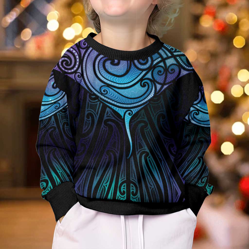 Aotearoa Maori Te Whai Rahi Kid Ugly Christmas Sweater Tala - Nowhere You Could Go That I Won't Be With You - Polynesian Pride