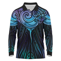 Aotearoa Maori Te Whai Rahi Long Sleeve Polo Shirt Tala - Nowhere You Could Go That I Won't Be With You - Polynesian Pride