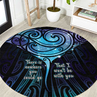 Aotearoa Maori Te Whai Rahi Round Carpet Tala - Nowhere You Could Go That I Won't Be With You LT7 Teal Purple - Polynesian Pride