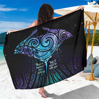 Aotearoa Maori Te Whai Rahi Sarong Tala - Nowhere You Could Go That I Won't Be With You LT7 One Size 44 x 66 inches Teal Purple - Polynesian Pride