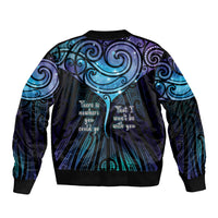 Aotearoa Maori Te Whai Rahi Sleeve Zip Bomber Jacket Tala - Nowhere You Could Go That I Won't Be With You LT7 - Polynesian Pride