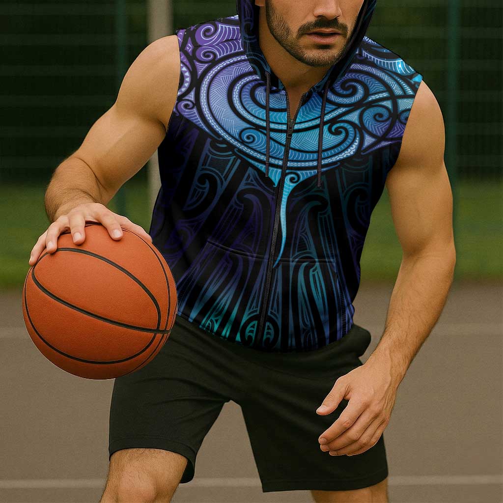 Aotearoa Maori Te Whai Rahi Sleeveless Zip Hoodie Tala - Nowhere You Could Go That I Won't Be With You LT7 - Polynesian Pride