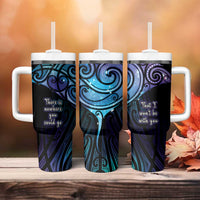 Aotearoa Maori Te Whai Rahi Tumbler With Handle Tala - Nowhere You Could Go That I Won't Be With You - Polynesian Pride