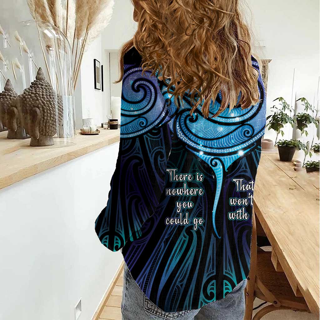 Aotearoa Maori Te Whai Rahi Women Casual Shirt Tala - Nowhere You Could Go That I Won't Be With You - Polynesian Pride