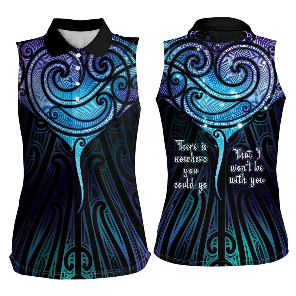 Aotearoa Maori Te Whai Rahi Women Sleeveless Polo Shirt Tala - Nowhere You Could Go That I Won't Be With You - Polynesian Pride
