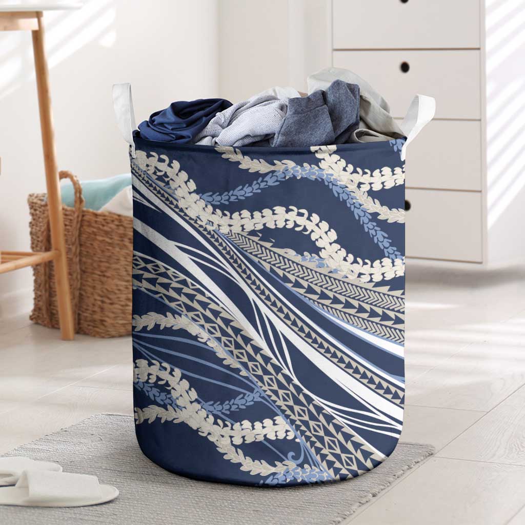 Polynesian Puakeniken Pikake Twisted Lei Laundry Basket Navy Blue LT7 Navy Blue - Polynesian Pride