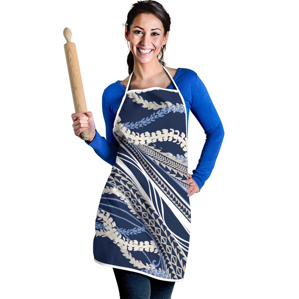Polynesian Puakeniken Pikake Twisted Lei Apron Navy Blue LT7 - Polynesian Pride