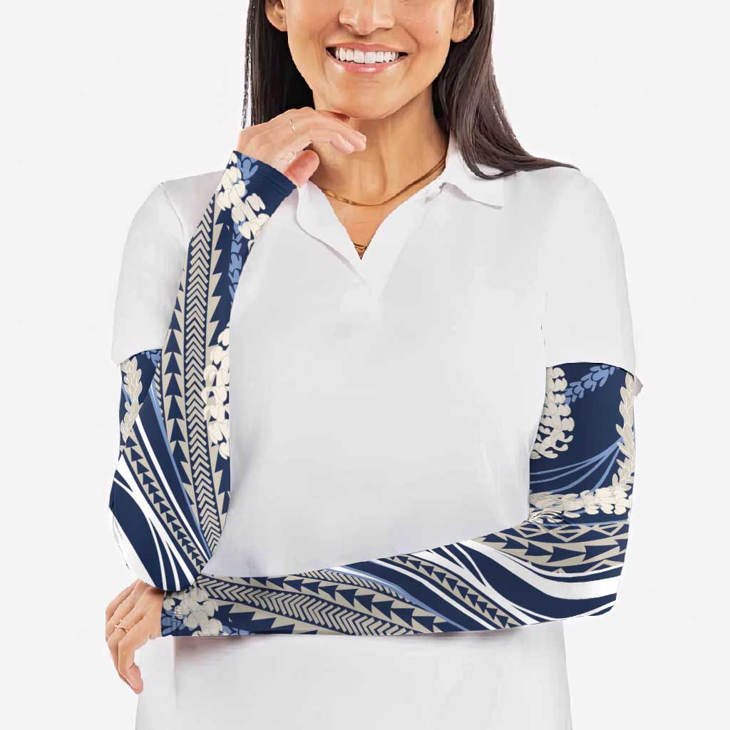 Polynesian Puakeniken Pikake Twisted Lei Arm Sleeves Navy Blue LT7 - Polynesian Pride