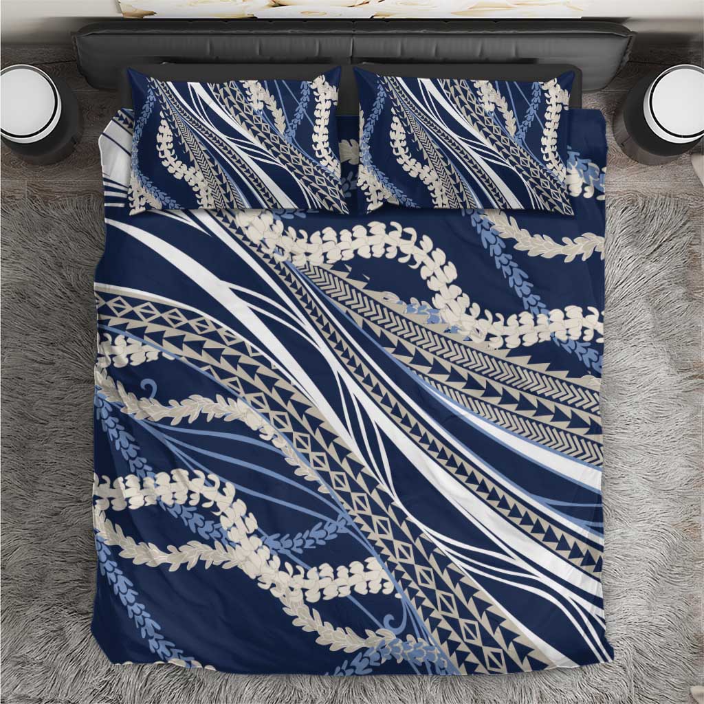 Polynesian Puakeniken Pikake Twisted Lei Bedding Set Navy Blue LT7 Navy Blue - Polynesian Pride