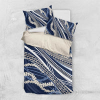Polynesian Puakeniken Pikake Twisted Lei Bedding Set Navy Blue LT7 US Twin 172cm x 218cm Navy Blue - Polynesian Pride