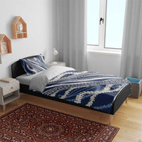 Polynesian Puakeniken Pikake Twisted Lei Bedding Set Navy Blue LT7 - Polynesian Pride