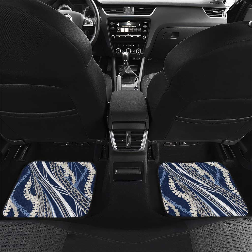 Polynesian Puakeniken Pikake Twisted Lei Car Mats Navy Blue - Polynesian Pride