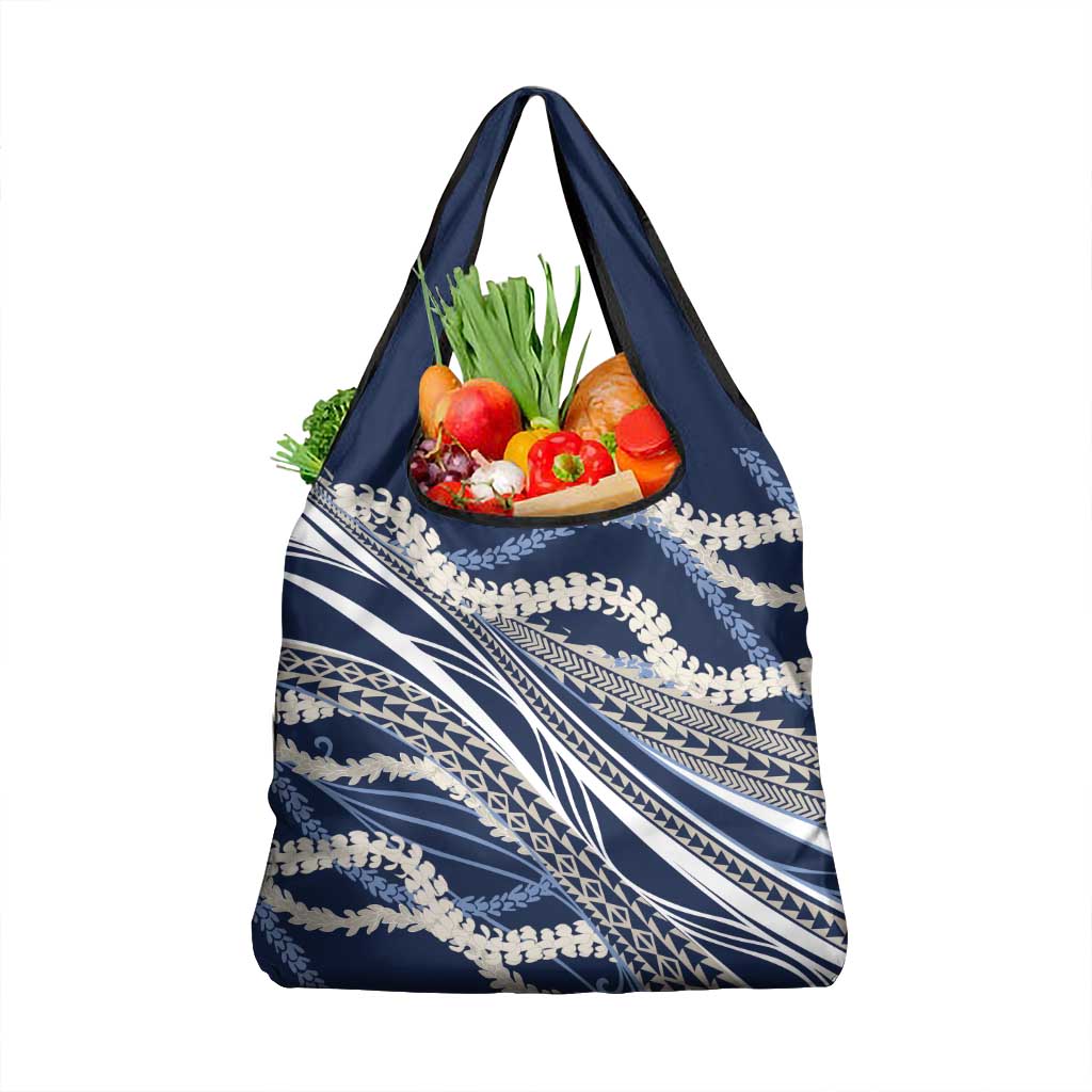 Polynesian Puakeniken Pikake Twisted Lei Grocery Bag Navy Blue LT7 1-pack One Size Navy Blue - Polynesian Pride