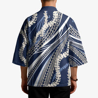 Polynesian Puakeniken Pikake Twisted Lei Kimono Navy Blue - Polynesian Pride