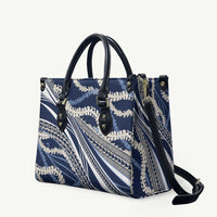 Polynesian Puakeniken Pikake Twisted Lei Leather Bag Navy Blue LT7 Navy Blue - Polynesian Pride