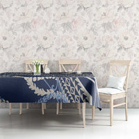 Polynesian Puakeniken Pikake Twisted Lei Tablecloth Navy Blue - Polynesian Pride