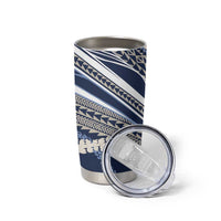 Polynesian Puakeniken Pikake Twisted Lei Tumbler Cup Navy Blue - Polynesian Pride