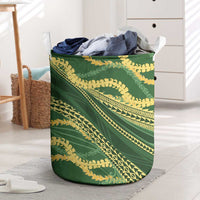 Polynesian Puakeniken Pikake Twisted Lei Laundry Basket Emerald LT7 Emerald - Polynesian Pride
