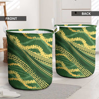Polynesian Puakeniken Pikake Twisted Lei Laundry Basket Emerald LT7 - Polynesian Pride