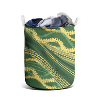Polynesian Puakeniken Pikake Twisted Lei Laundry Basket Emerald LT7 - Polynesian Pride