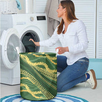 Polynesian Puakeniken Pikake Twisted Lei Laundry Basket Emerald LT7 - Polynesian Pride