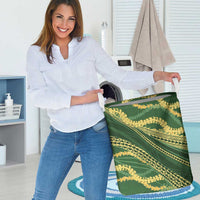 Polynesian Puakeniken Pikake Twisted Lei Laundry Basket Emerald LT7 - Polynesian Pride