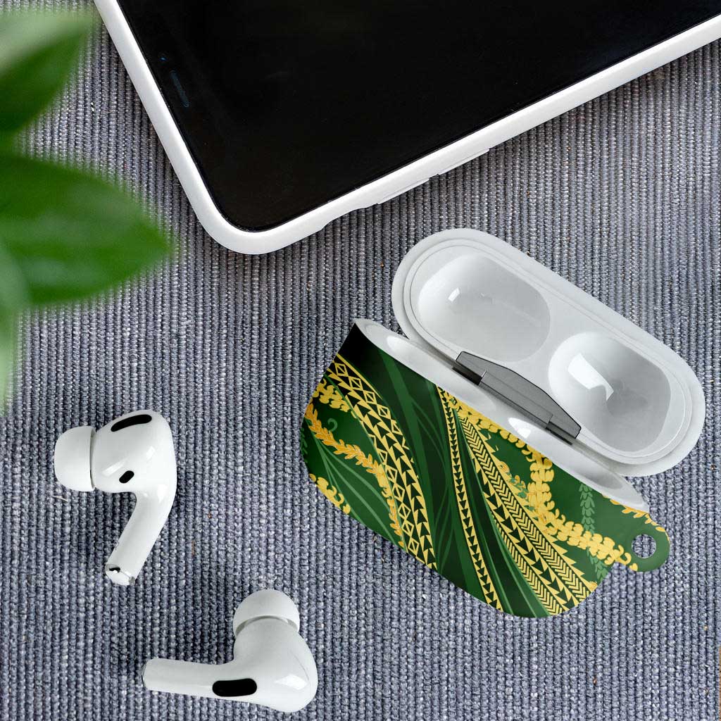 Polynesian Puakeniken Pikake Twisted Lei AirPods Case Emerald LT7 - Polynesian Pride