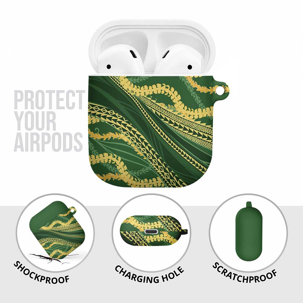 Polynesian Puakeniken Pikake Twisted Lei AirPods Case Emerald LT7 - Polynesian Pride