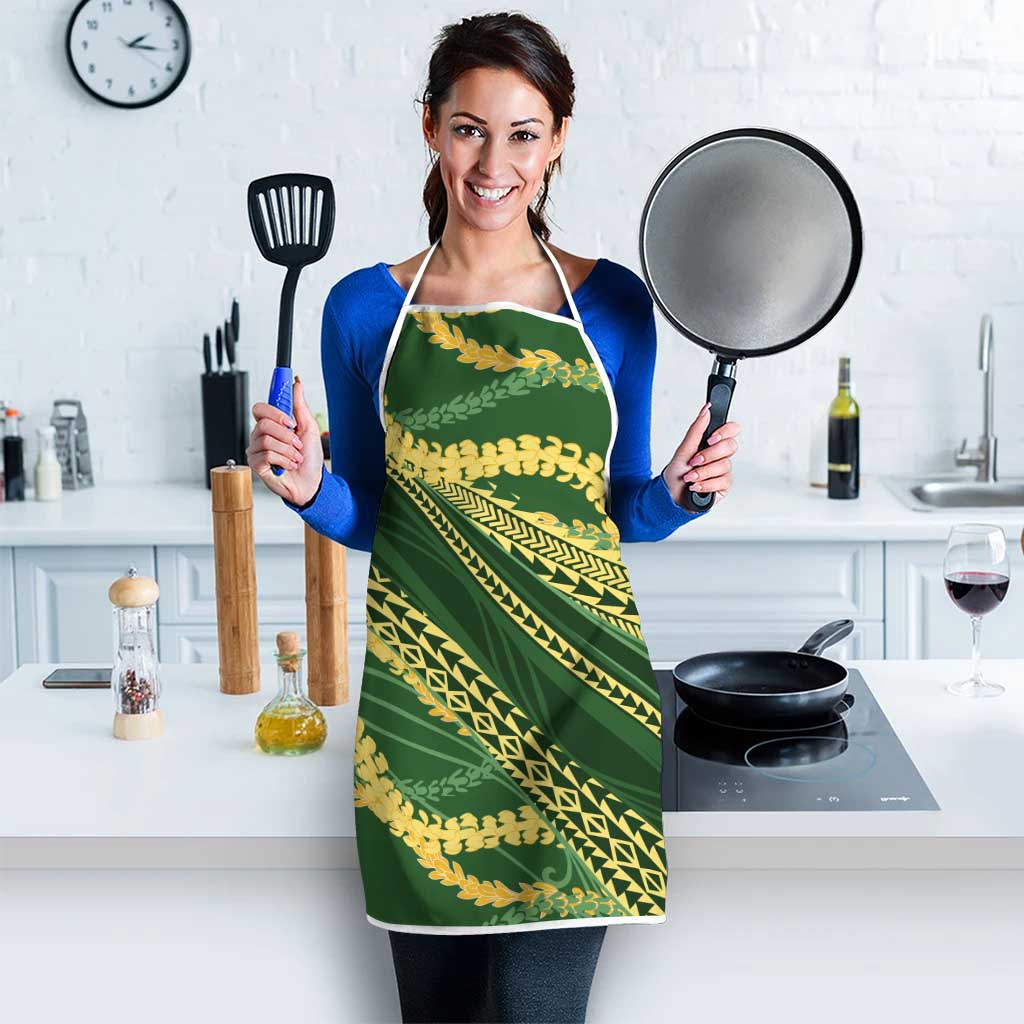 Polynesian Puakeniken Pikake Twisted Lei Apron Emerald LT7 - Polynesian Pride