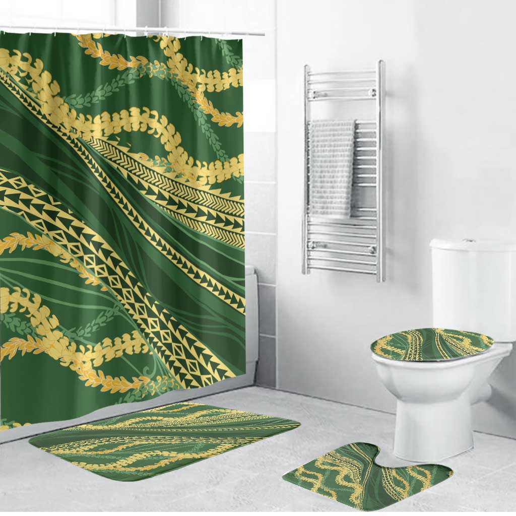 Polynesian Puakeniken Pikake Twisted Lei Bathroom Set Emerald - Polynesian Pride