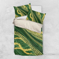 Polynesian Puakeniken Pikake Twisted Lei Bedding Set Emerald LT7 US Twin 172cm x 218cm Emerald - Polynesian Pride