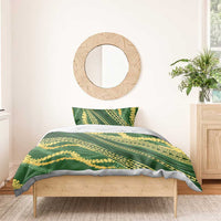 Polynesian Puakeniken Pikake Twisted Lei Bedding Set Emerald LT7 - Polynesian Pride