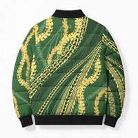 Polynesian Puakeniken Pikake Twisted Lei Bomber Puffer Jacket Emerald LT7 - Polynesian Pride