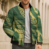 Polynesian Puakeniken Pikake Twisted Lei Bomber Puffer Jacket Emerald LT7 - Polynesian Pride