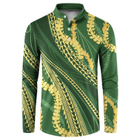 Polynesian Puakeniken Pikake Twisted Lei Button Sweatshirt Emerald - Polynesian Pride