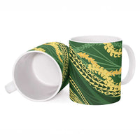 Polynesian Puakeniken Pikake Twisted Lei Ceramic Mug Emerald LT7 - Polynesian Pride