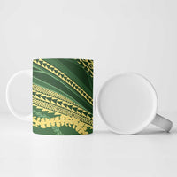 Polynesian Puakeniken Pikake Twisted Lei Ceramic Mug Emerald LT7 - Polynesian Pride