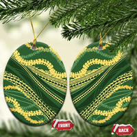 Polynesian Puakeniken Pikake Twisted Lei Ceramic Ornament Emerald - Polynesian Pride