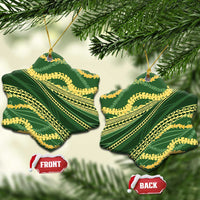 Polynesian Puakeniken Pikake Twisted Lei Ceramic Ornament Emerald - Polynesian Pride