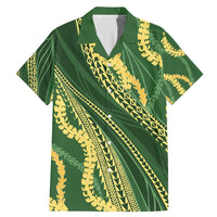 Polynesian Puakeniken Pikake Twisted Lei Family Matching Mermaid Dress and Hawaiian Shirt Emerald - Polynesian Pride