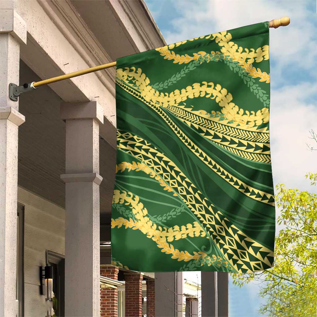 Polynesian Puakeniken Pikake Twisted Lei Garden Flag Emerald LT7 House Flag Emerald - Polynesian Pride