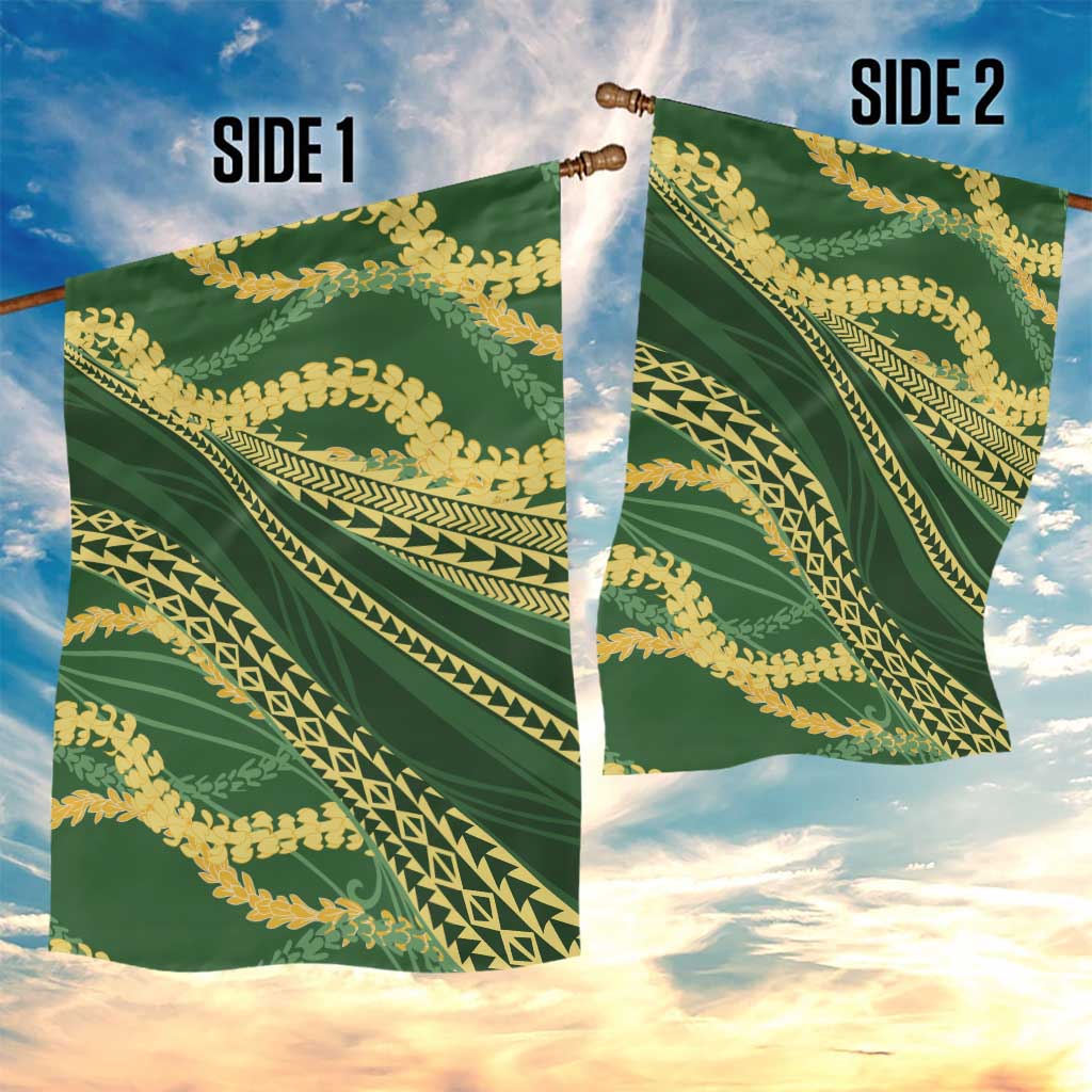 Polynesian Puakeniken Pikake Twisted Lei Garden Flag Emerald LT7 - Polynesian Pride