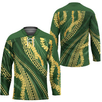 Polynesian Puakeniken Pikake Twisted Lei Hockey Jersey Emerald - Polynesian Pride