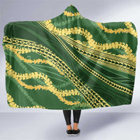Polynesian Puakeniken Pikake Twisted Lei Hooded Blanket Emerald - Polynesian Pride