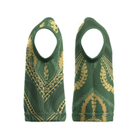 Polynesian Puakeniken Pikake Twisted Lei Christmas Knitted V-Neck Vest Emerald LT7 - Polynesian Pride