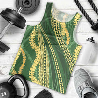 Polynesian Puakeniken Pikake Twisted Lei Men Tank Top Emerald - Polynesian Pride