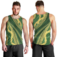 Polynesian Puakeniken Pikake Twisted Lei Men Tank Top Emerald - Polynesian Pride