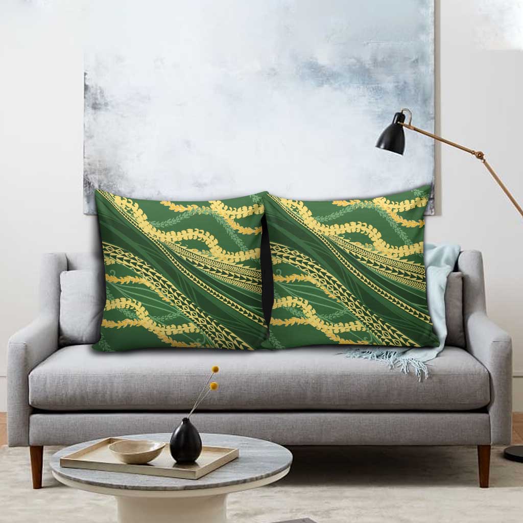Polynesian Puakeniken Pikake Twisted Lei Pillow Cover Emerald LT7 - Polynesian Pride