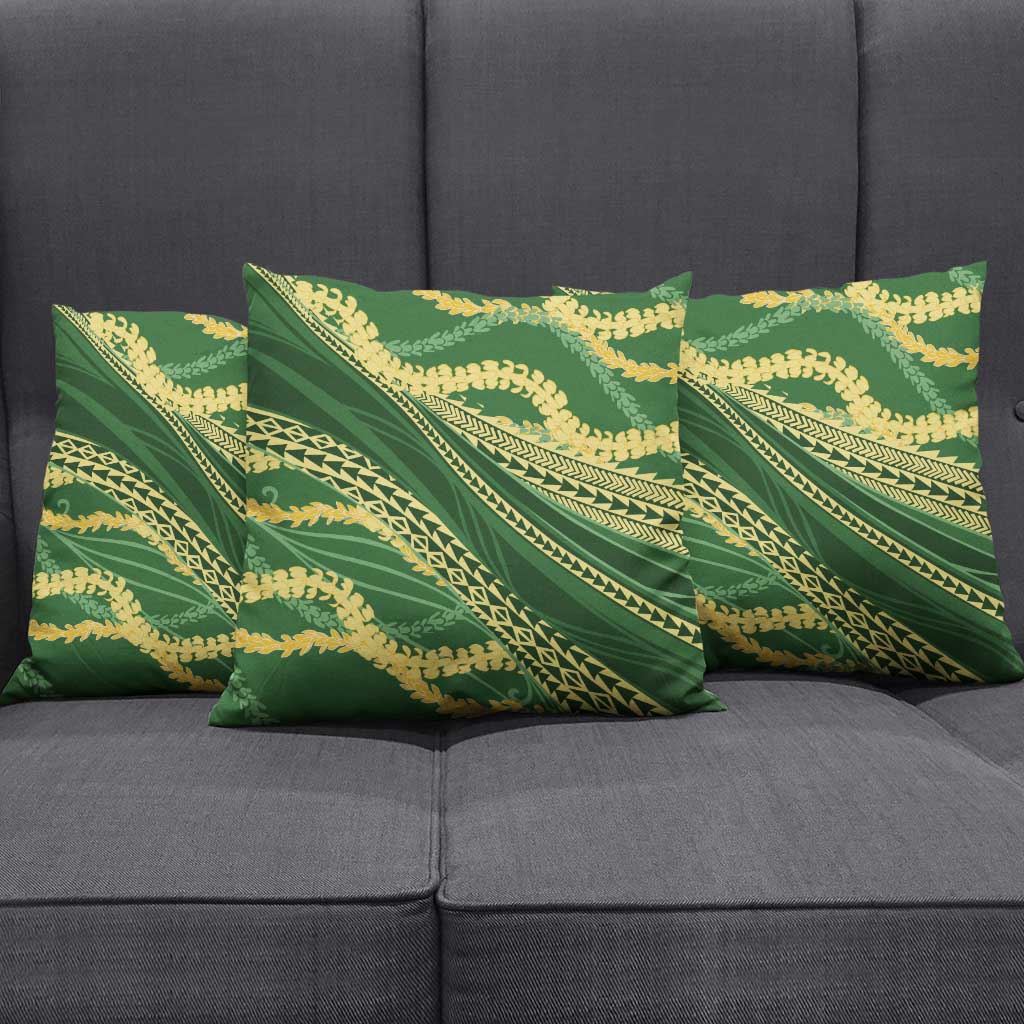 Polynesian Puakeniken Pikake Twisted Lei Pillow Cover Emerald LT7 - Polynesian Pride